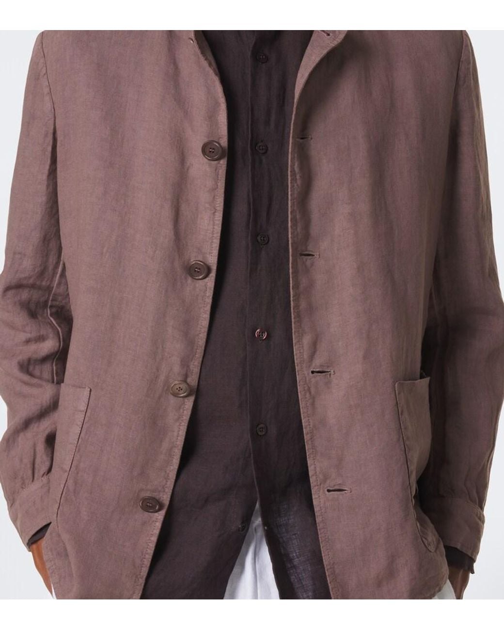 Fedeli Brown Linen Shirt for men