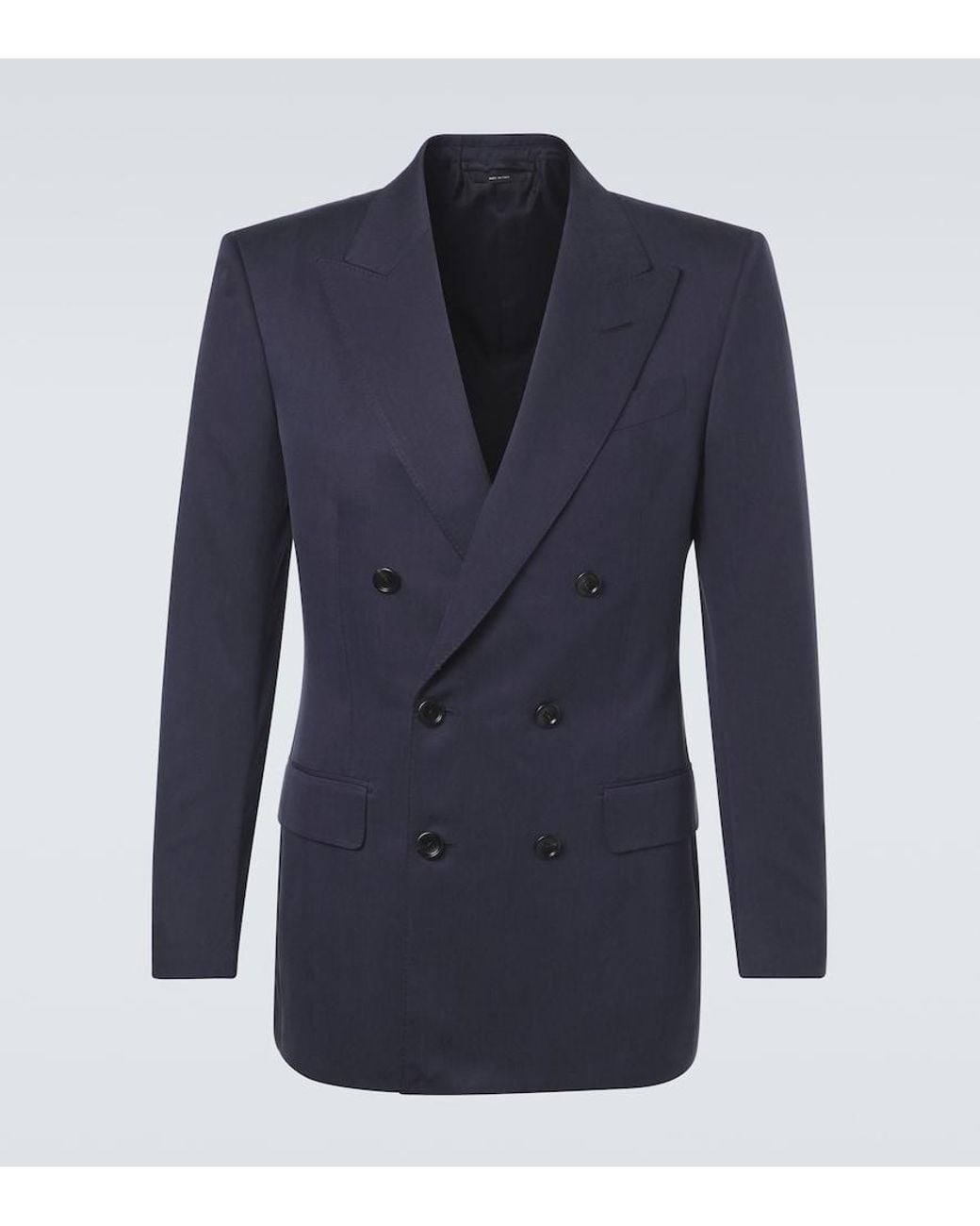 Tom Ford Blue Double-Breasted Silk Blazer for men