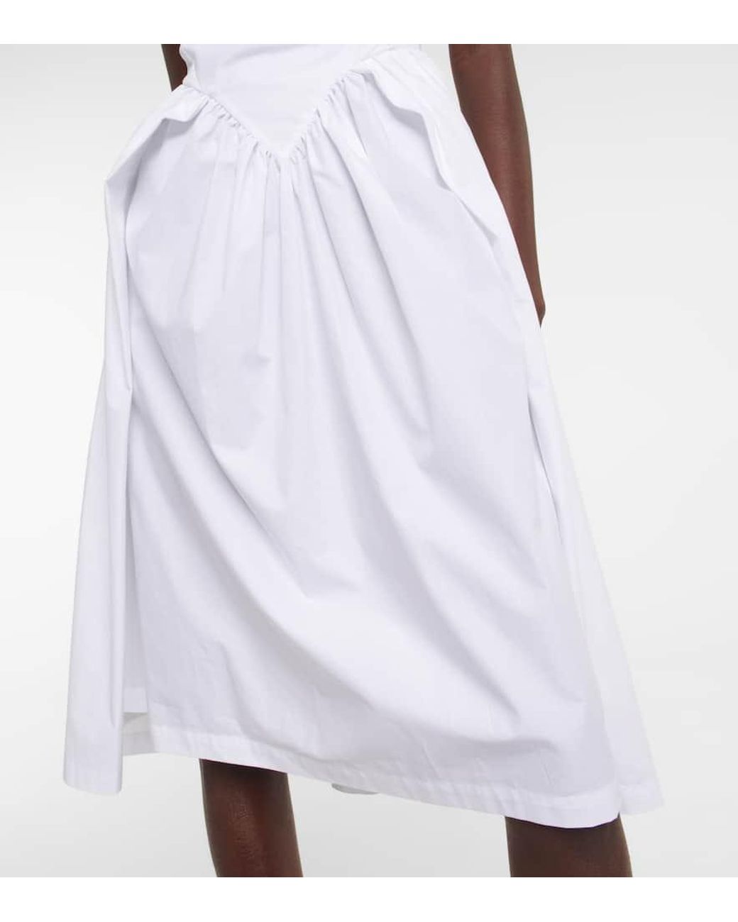 VIVIENNE WESTWOOD コットン シルクミディドレス Vivienne Westwood Sunday cowl-neck Cotton Midi Dress | White