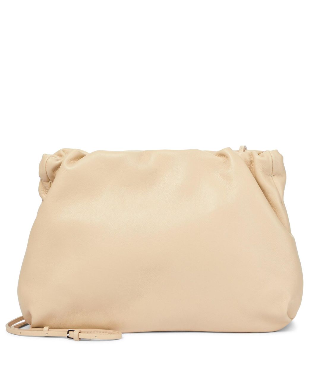 The Row Bourse Large Leather Clutch in Natural | Lyst