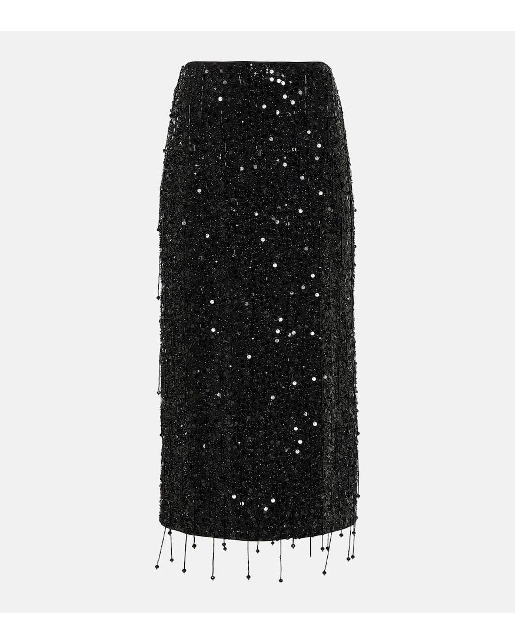 Jonathan Simkhai Black Gisele Midi Skirt