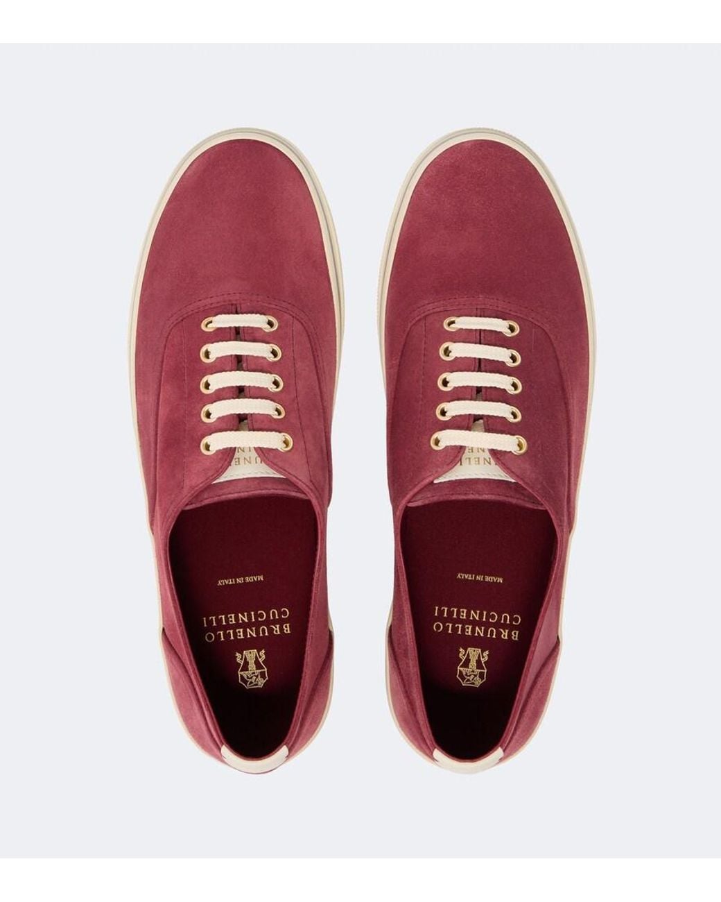 Brunello Cucinelli Red Suede Sneakers for men