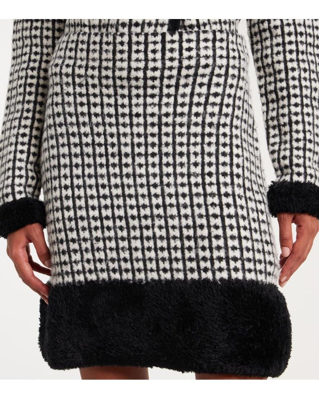 Nina Ricci Black Tweed-Effect Miniskirt