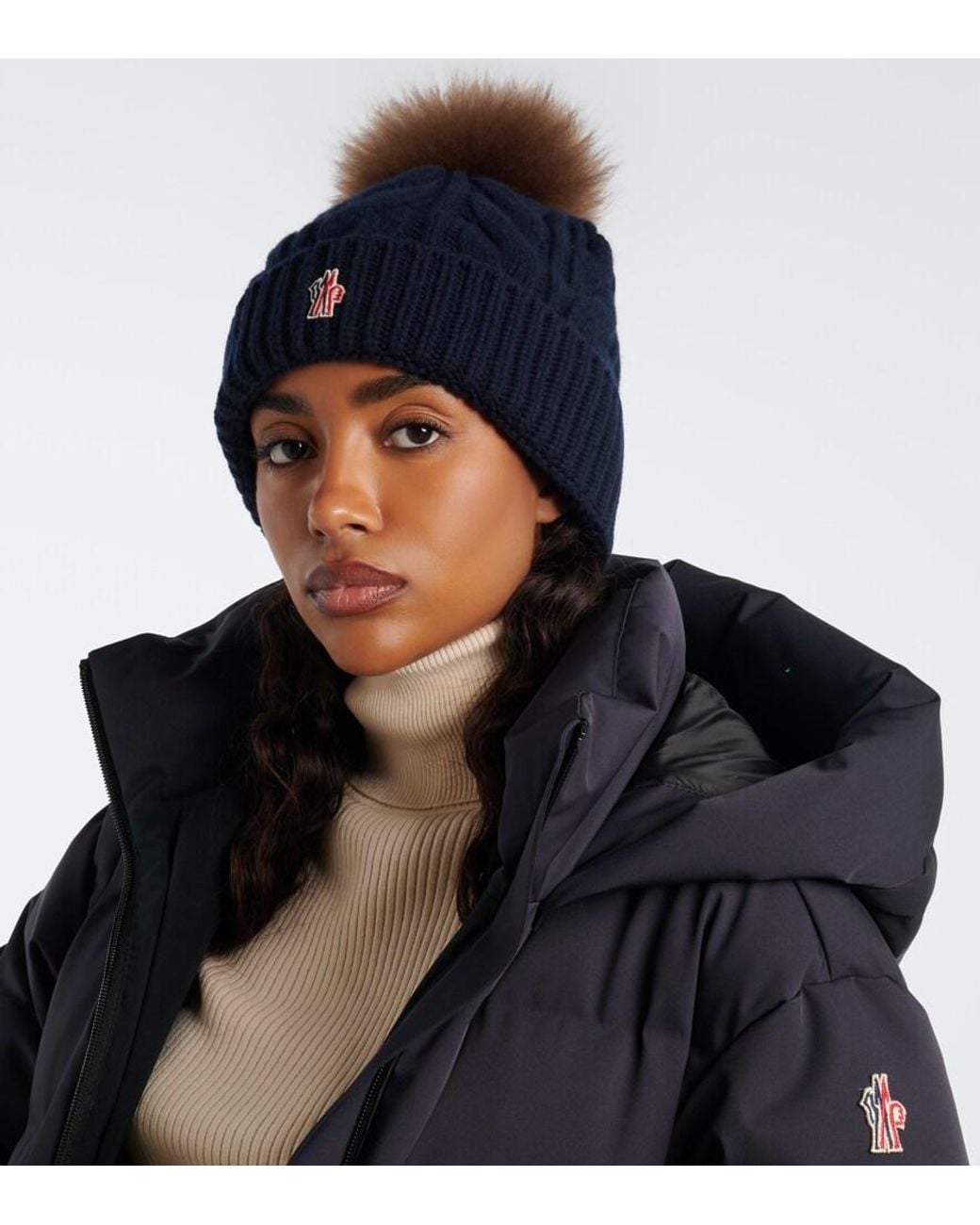 Moncler Blue Wool And Cashmere Beanie