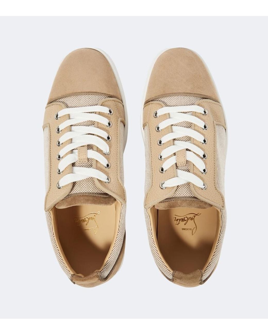 Christian Louboutin Brown Louis Junior Orlato Suede And Cotton Low-top Trainers for men