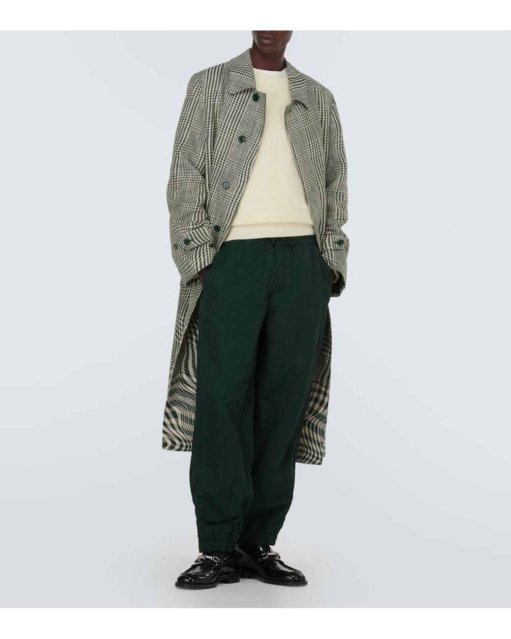 Burberry Green Technical Wide-Leg Pants for men