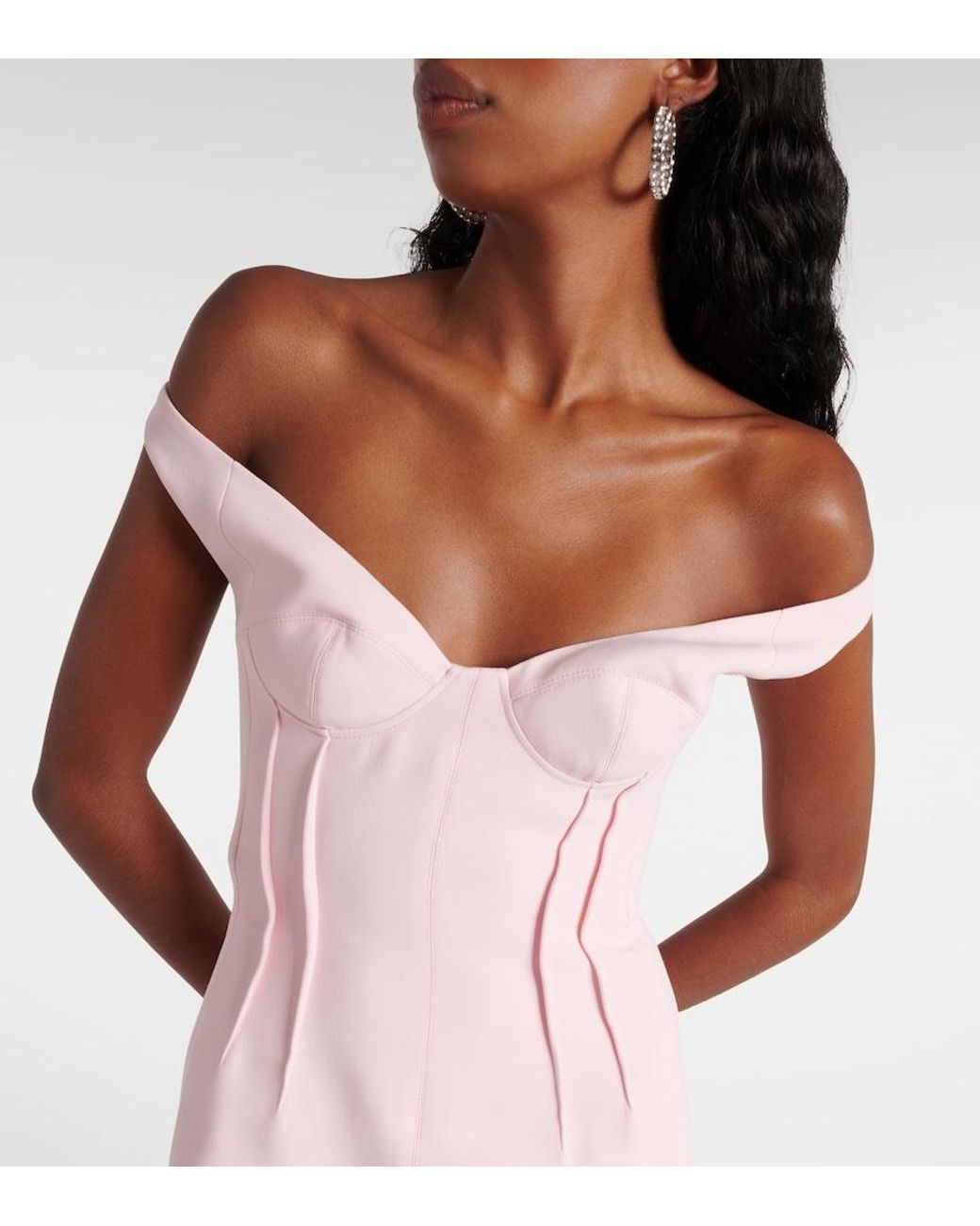 David Koma Pink Off-Shoulder Minidress