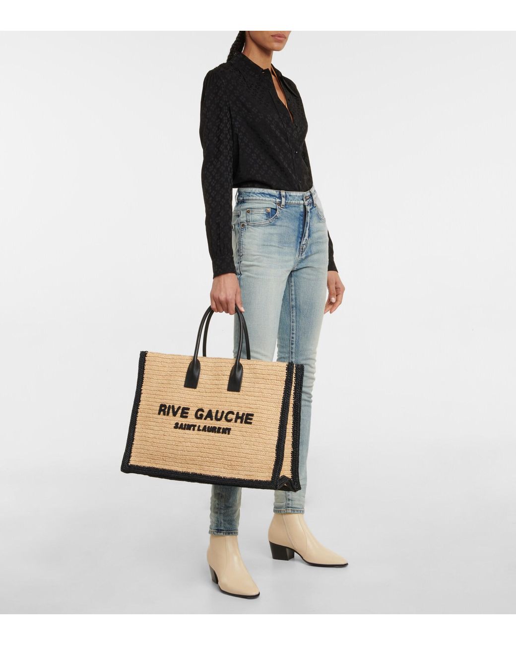 rive gauche tote bag in raffia and … curated on LTK
