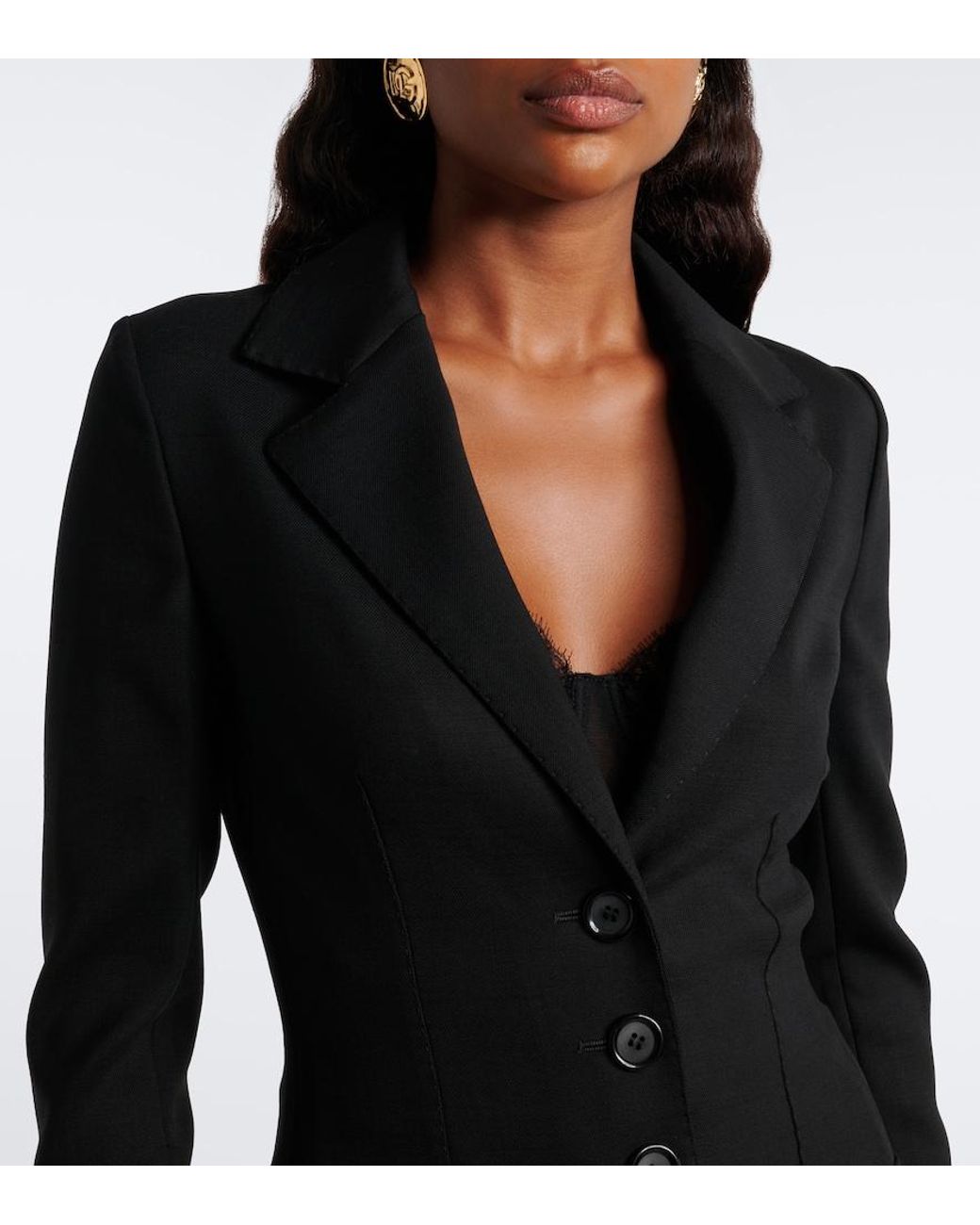 Dolce & Gabbana Black Wool-Blend Blazer