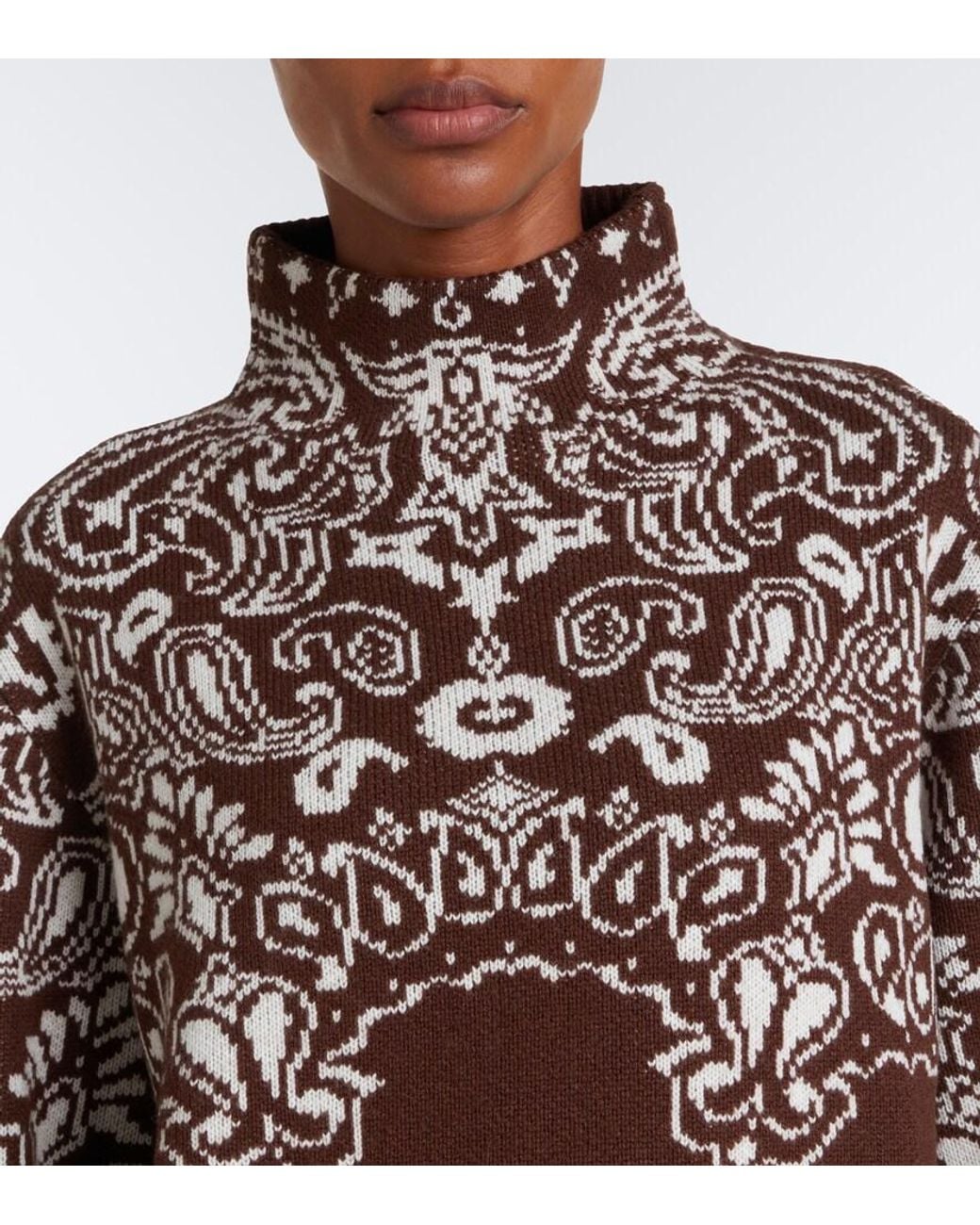 Goldbergh Brown Anshin Knitted Jacquard Sweater