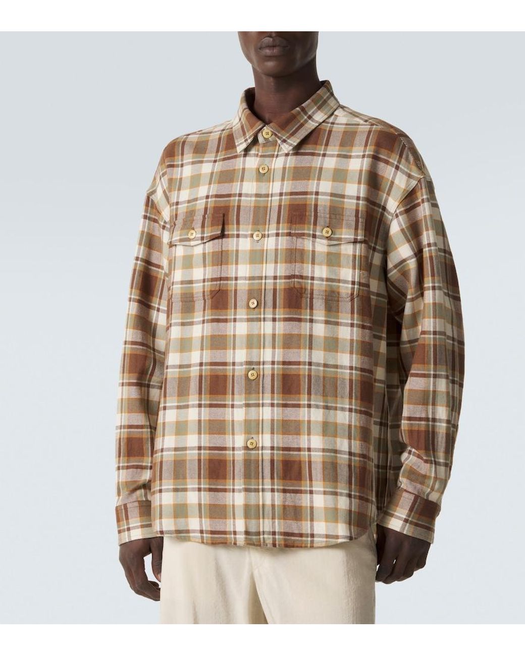 Visvim Brown Vintage Plaid Wool Shirt for men