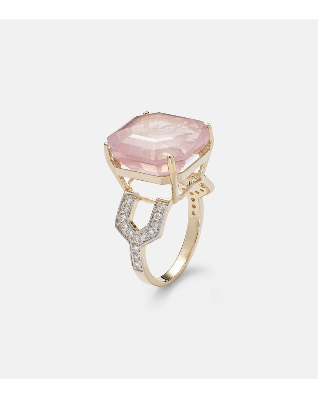 Mateo Pink 14Kt Ring With Topaz And Diamonds