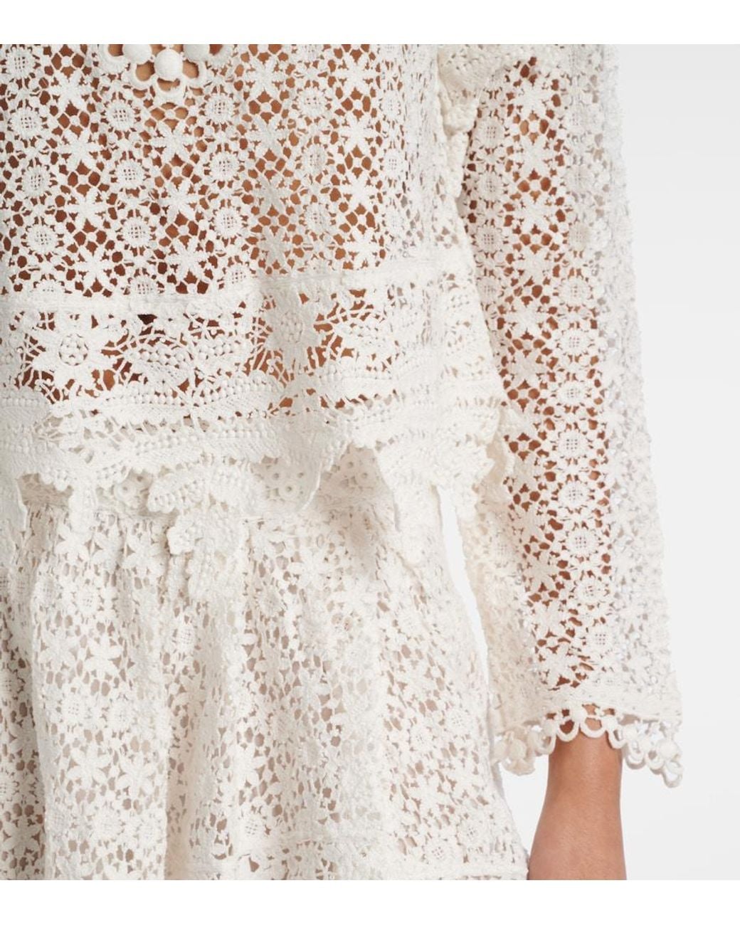 Isabel Marant White Hyliana Cotton Lace Top