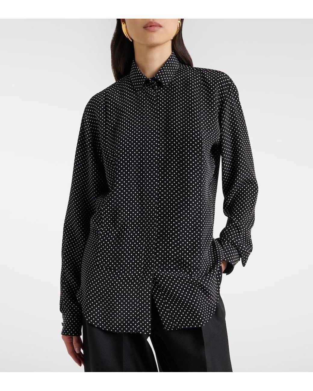 Tom Ford Black Polka-Dot Silk Shirt