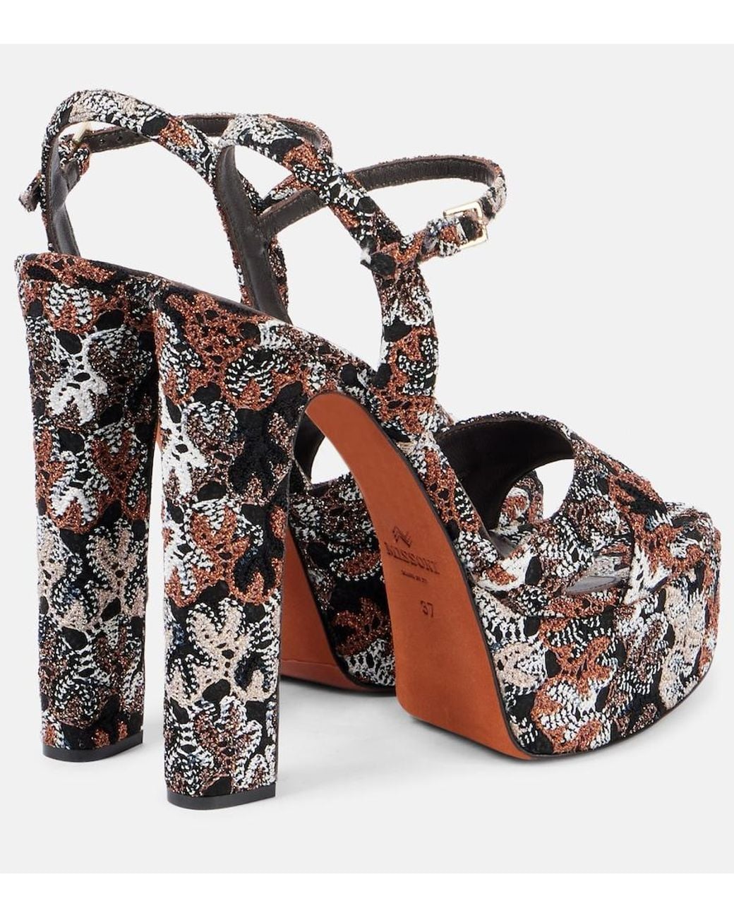 Missoni Metallic Angela Raschel Lame Platform Sandals