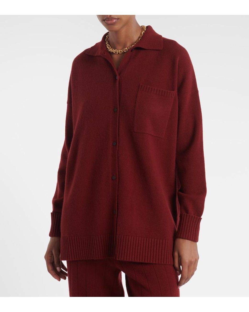 Max Mara Red Bull Oversized Cashmere Cardigan