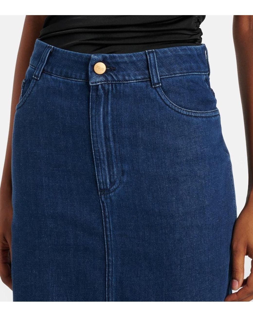 TOVE Blue Sera Denim Midi Skirt