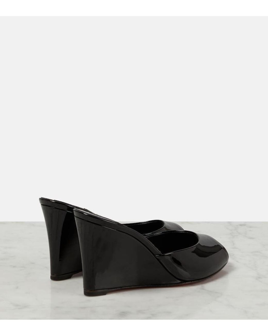Christian Louboutin Black Me Dolly Zeppa Patent Leather Sandals