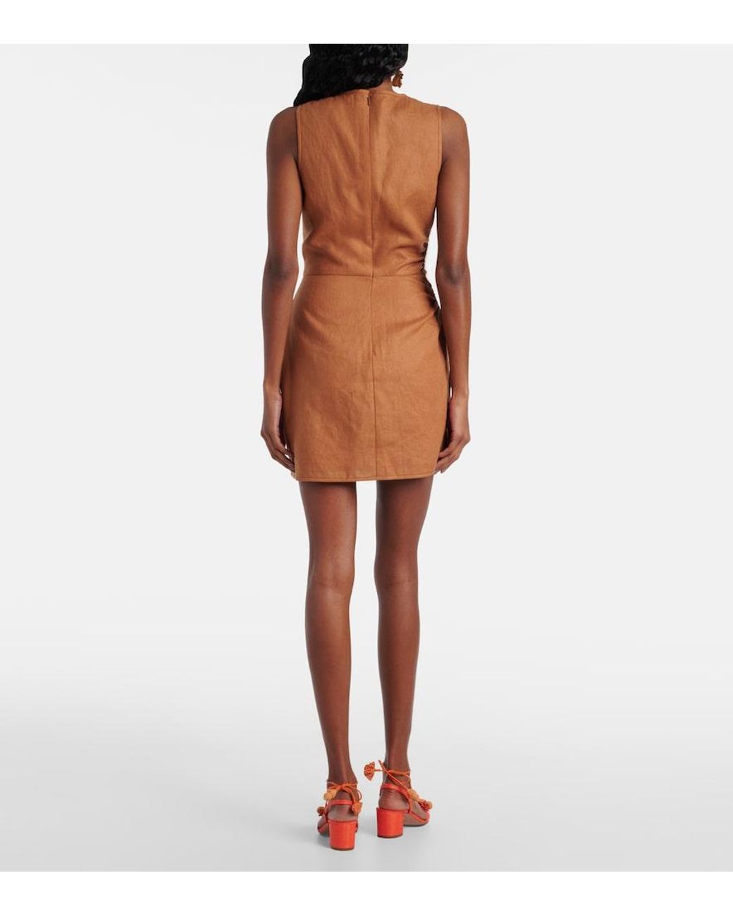 Sir Brown D'Orsay Linen Minidress
