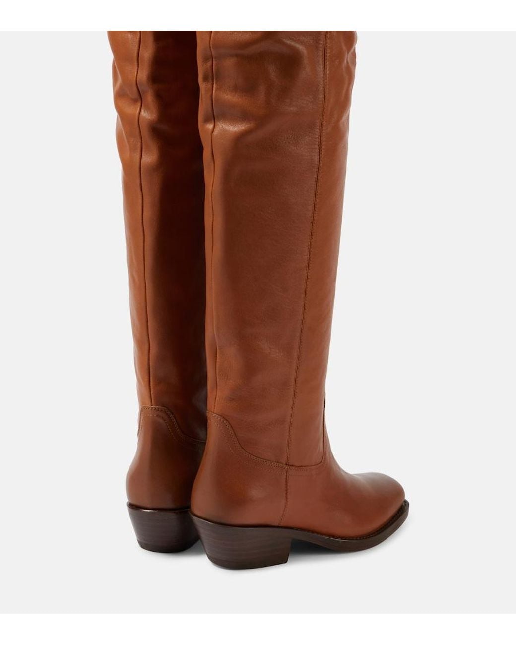 Isabel Marant Brown Amati Leather Over-The-Knee Boots