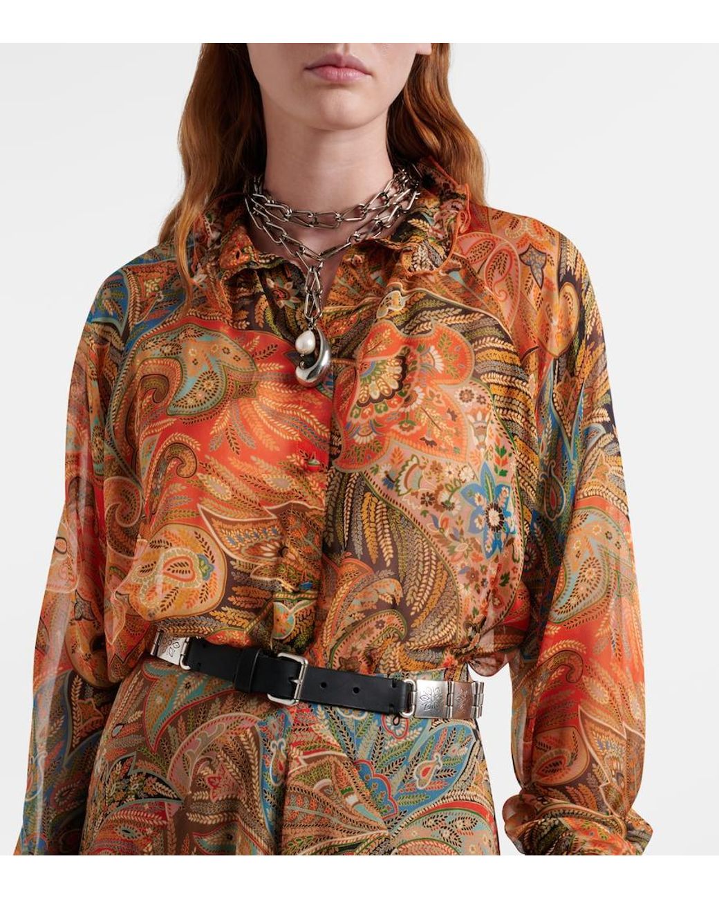 Etro Black Leather-Trimmed Belt