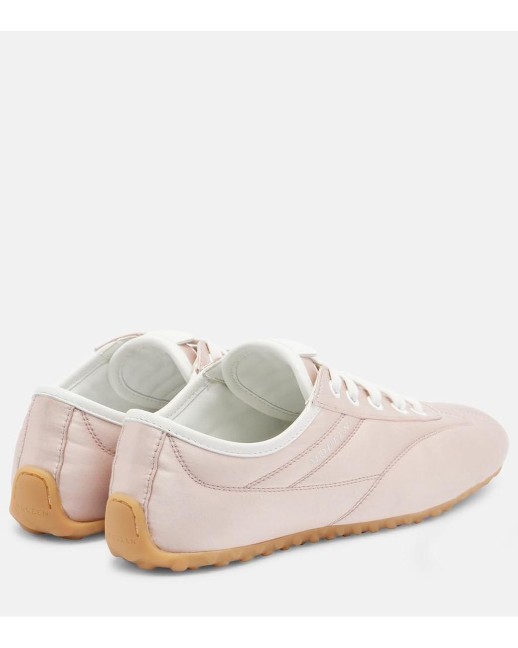 McQueen White Boxe Satin Sneakers