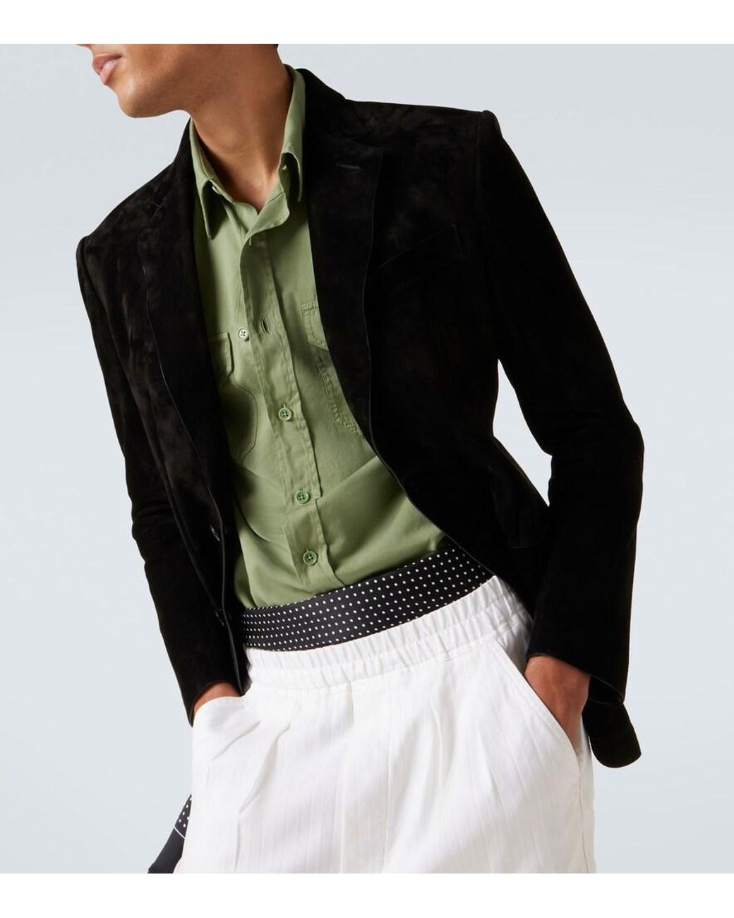 Tom Ford Green Cotton And Silk Shirt for men