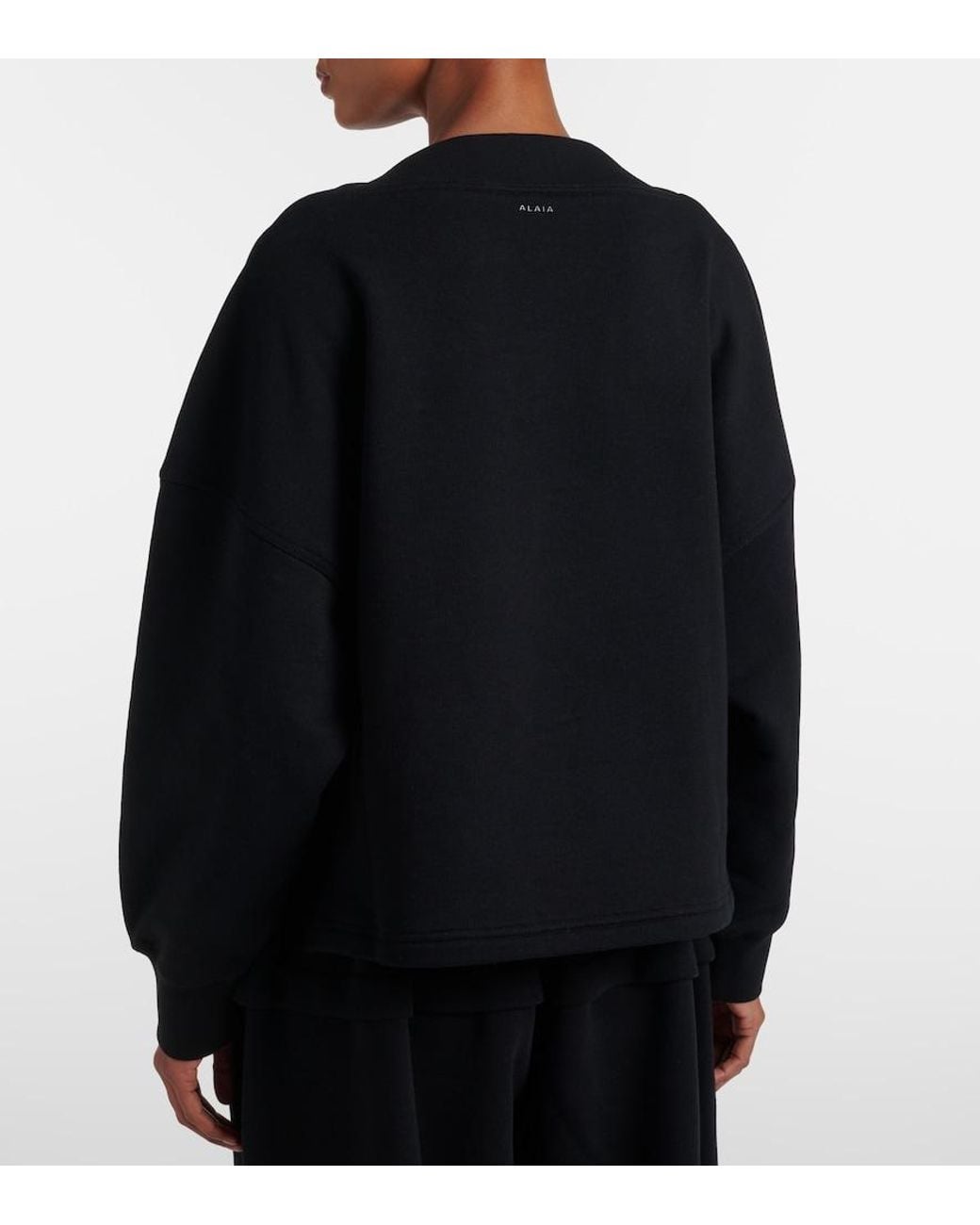 Alaïa Black Cotton Jersey Sweatshirt