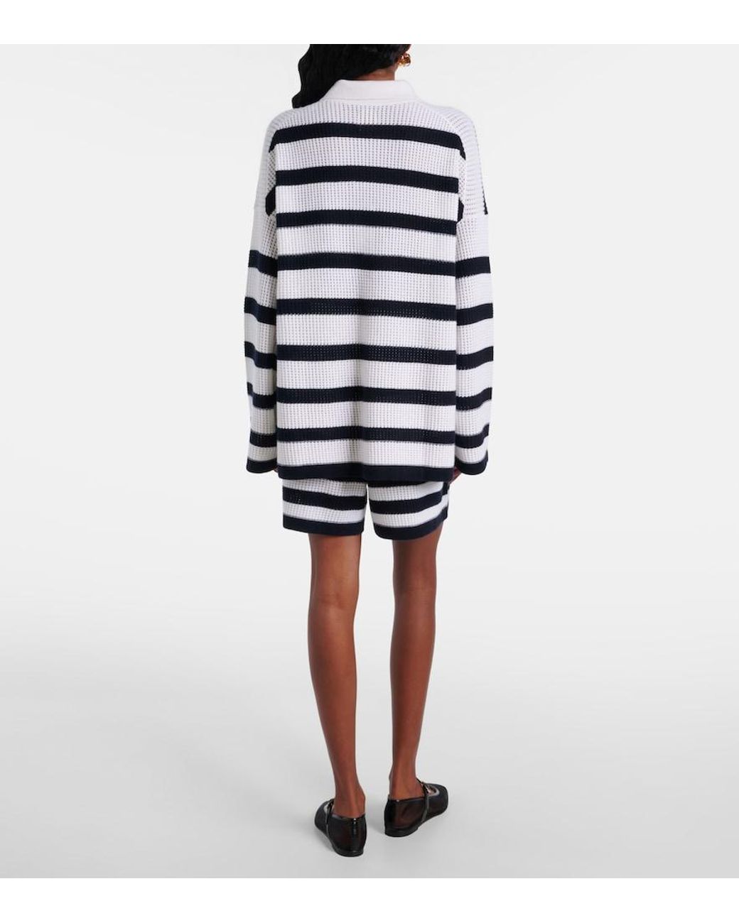 Jardin Des Orangers Blue Striped Cashmere Cardigan