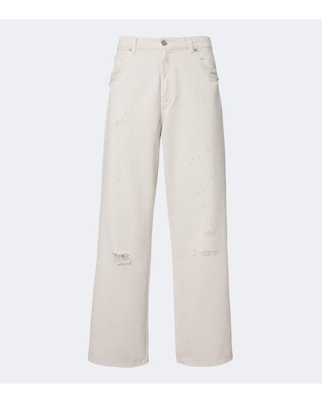 Our Legacy White Vast Cut Distressed Wide-Leg Jeans for men