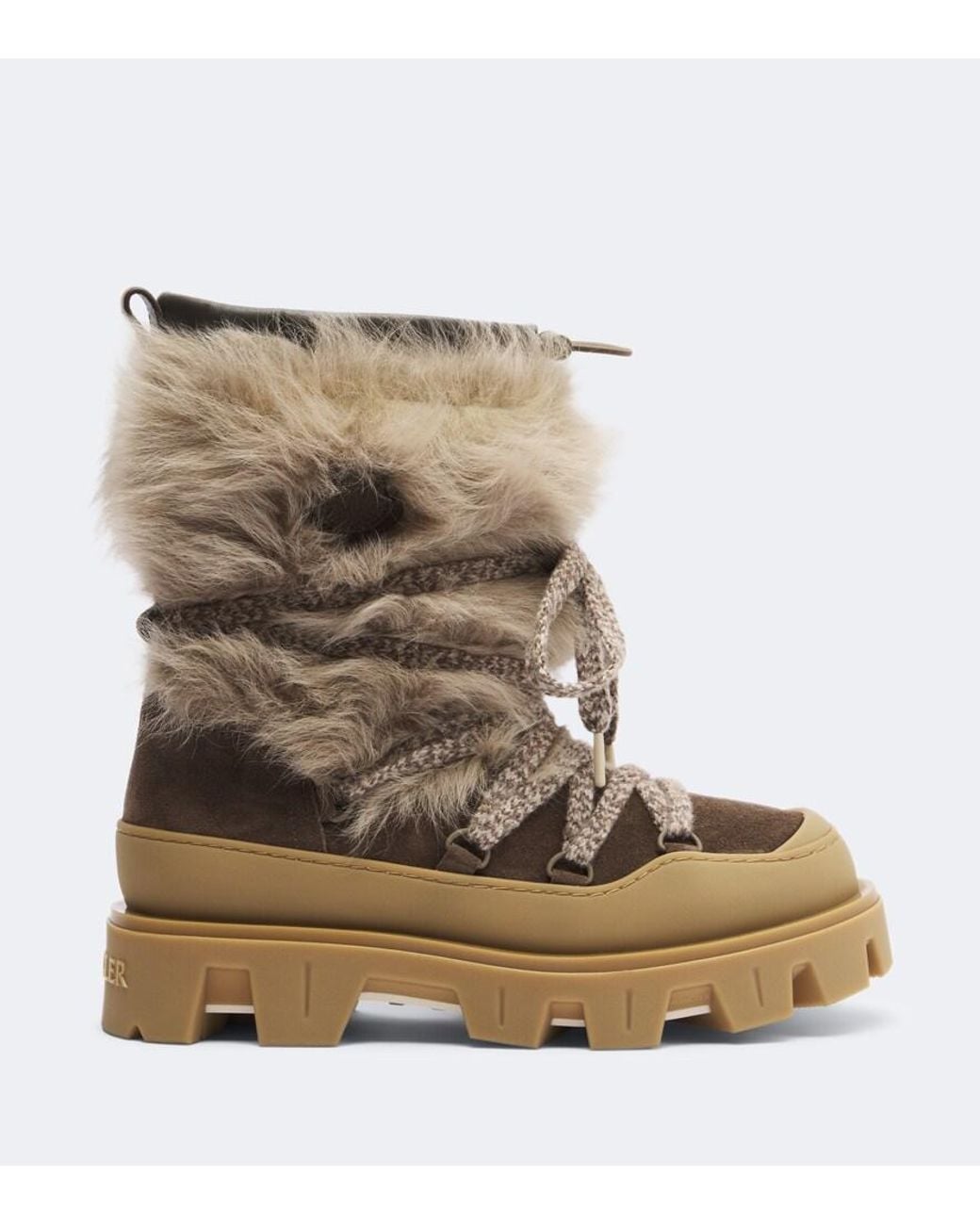 Moncler Natural Peak Apres Shearling Snow Boots