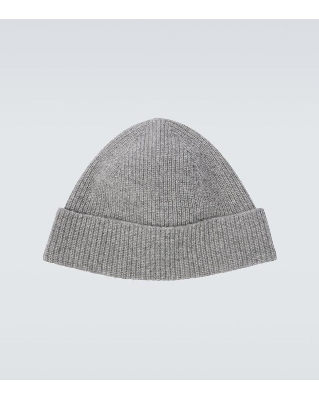 Zegna Gray Ribbed-Knit Cashmere Beanie for men