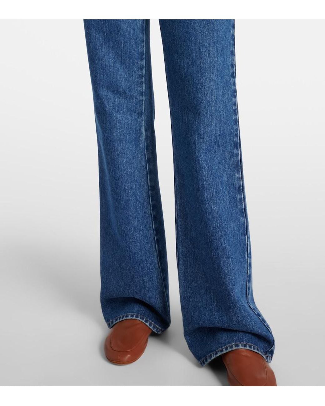 Loro Piana Blue Merak High-Rise Flared Jeans