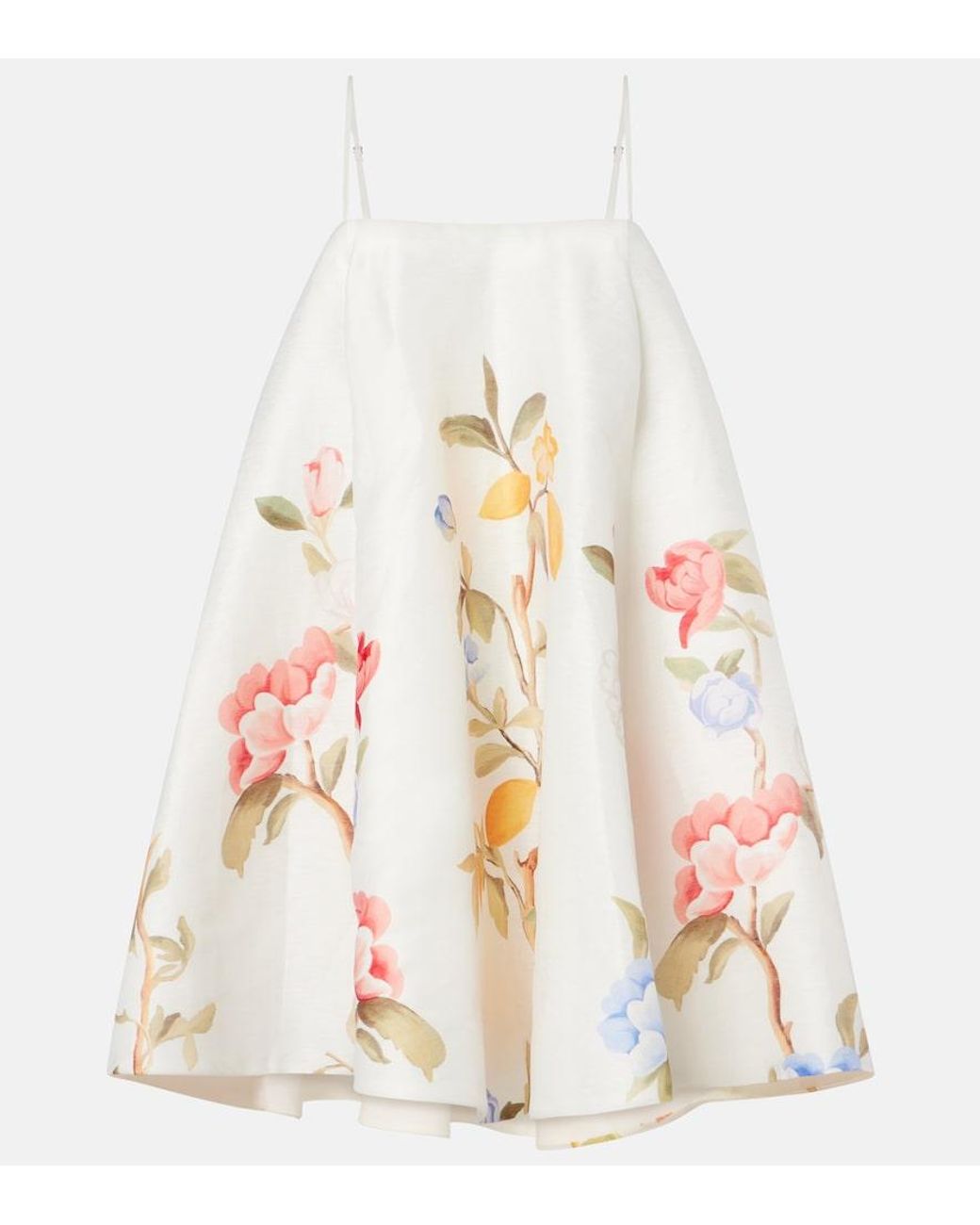 LEO LIN White Caitlin Floral Linen-Blend Minidress