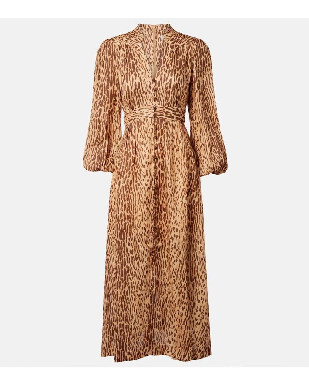Zimmermann Brown Cascadian Plunge Dress