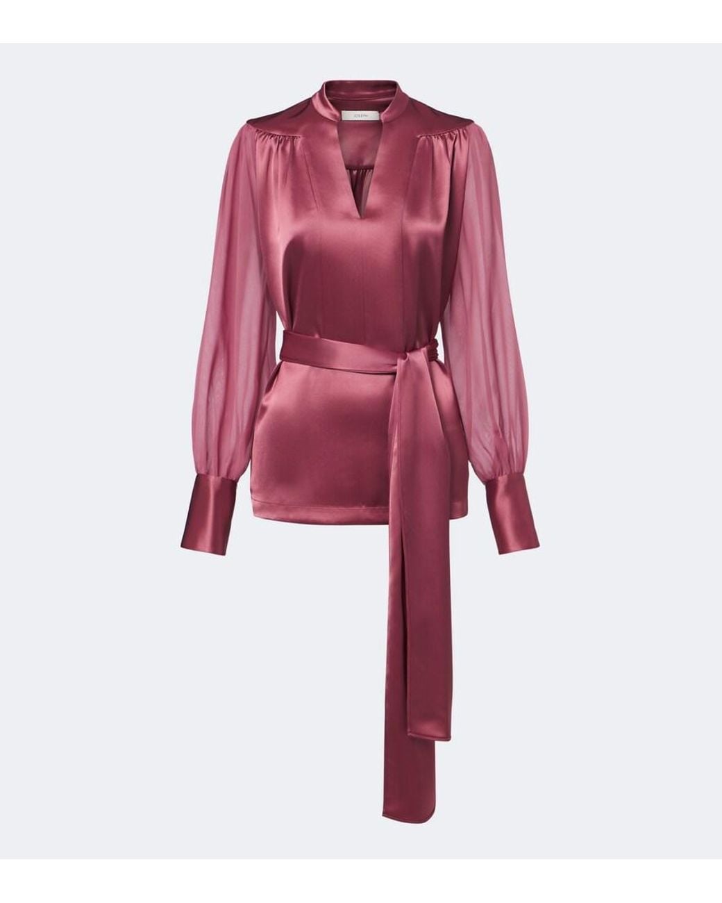 Joseph Red Paula Satin And Chiffon Blouse