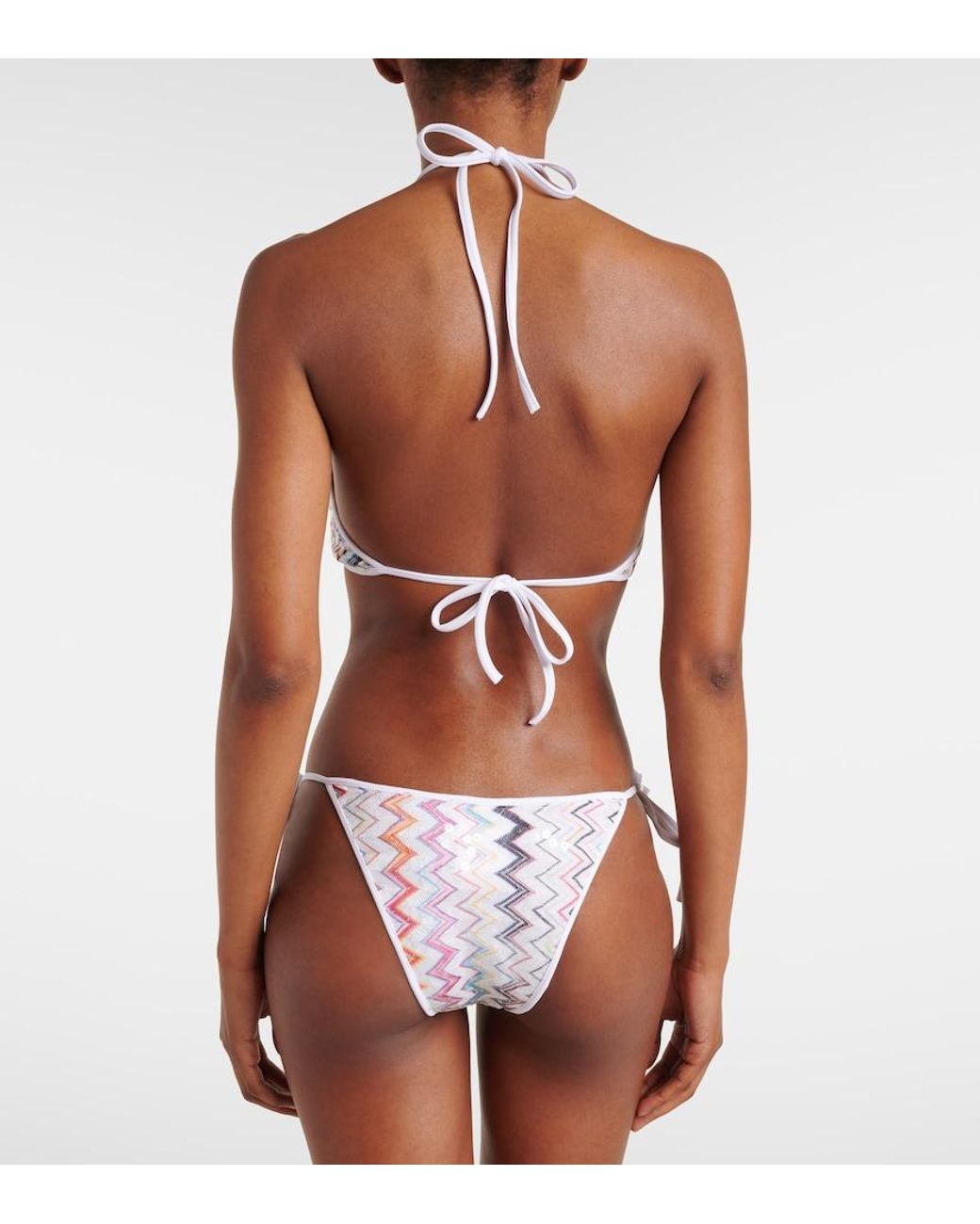 Missoni White Zigzag Halterneck Bikini