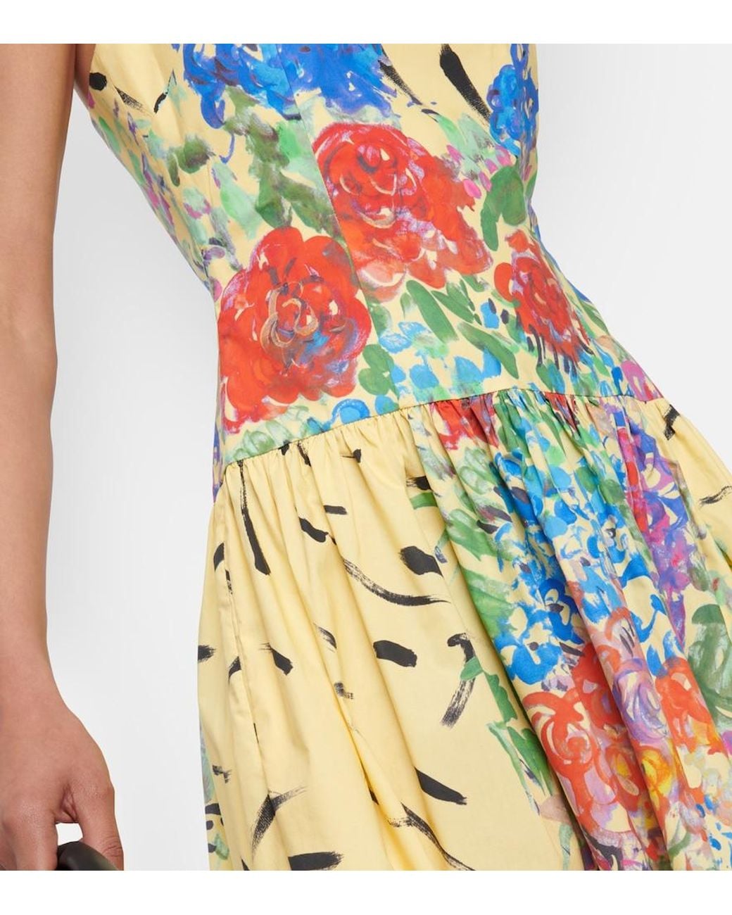 Christopher Kane White Floral Cotton Midi Dress