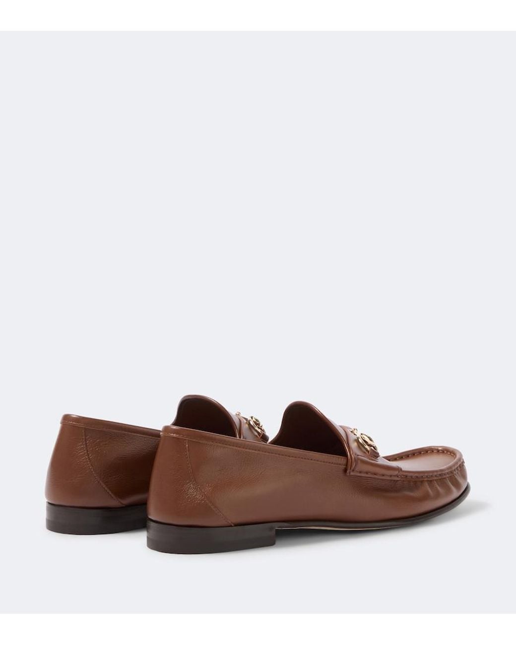 Gucci Brown Lugano Horsebit Leather Loafers for men