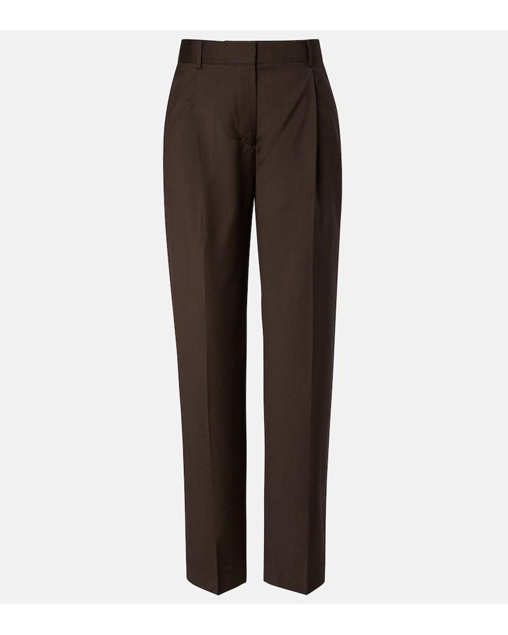 Totême Brown Pleated Wide-Leg Pants