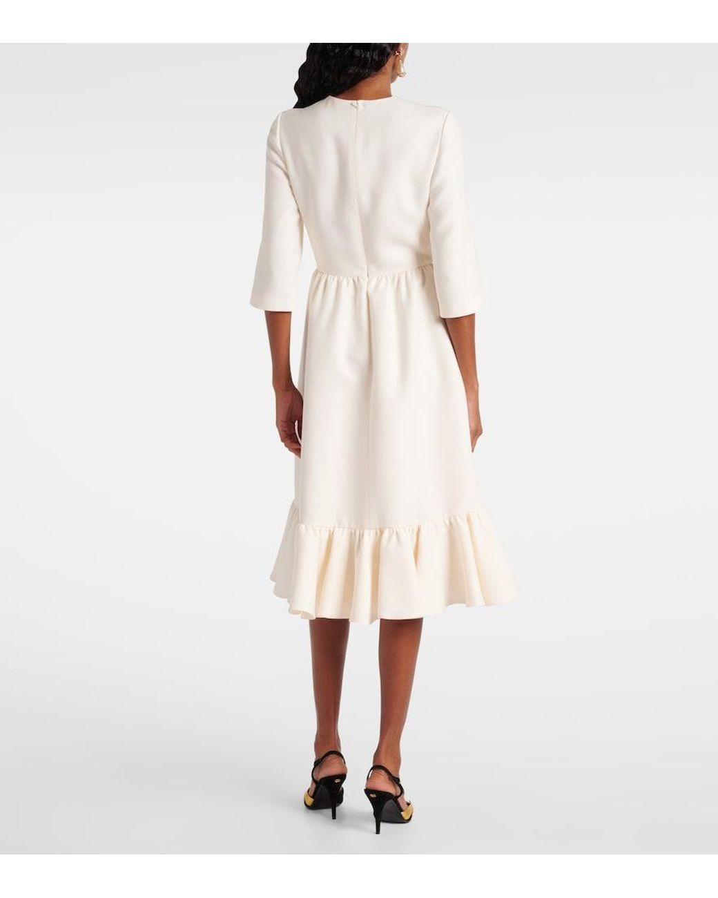 Valentino Garavani Natural Crepe Couture Midi Dress