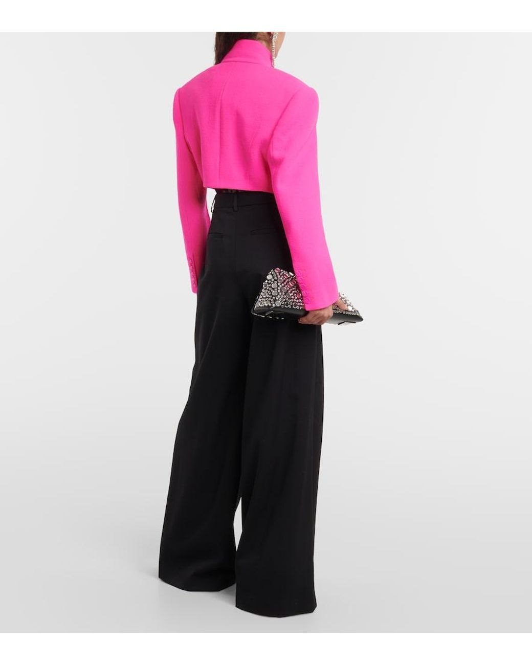 Alexandre Vauthier Pink Cropped Wool Jacket