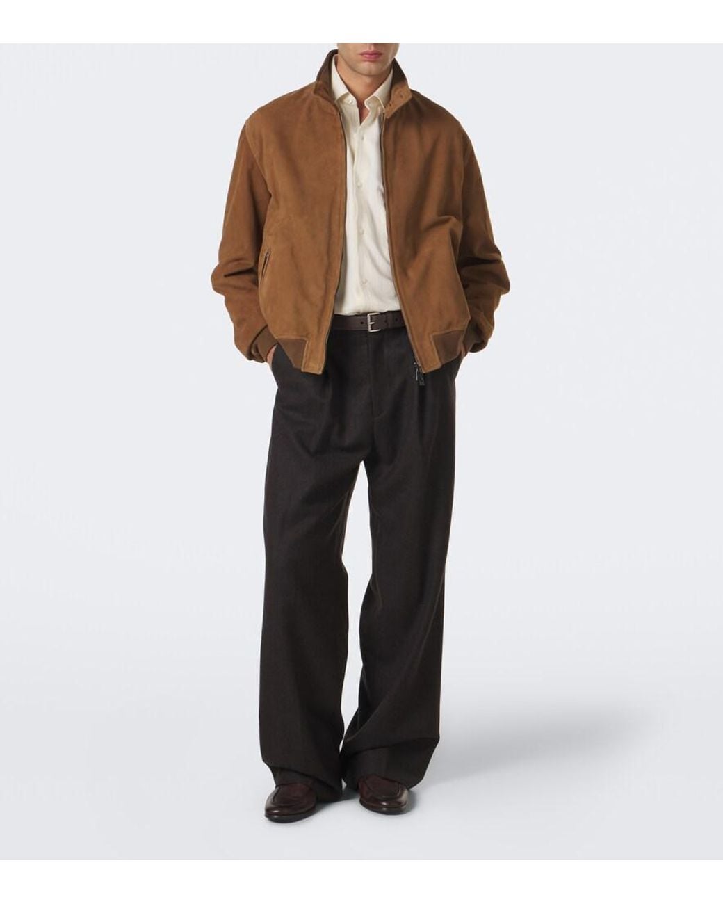 Frescobol Carioca Brown Canela Suede Jacket for men