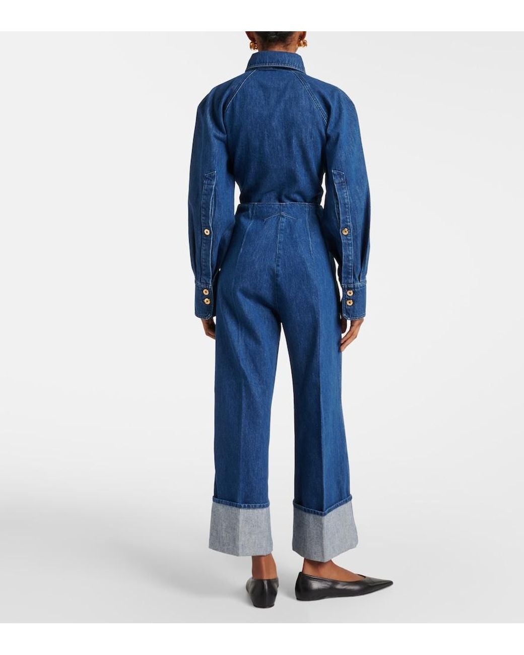 Patou Blue Cropped Wide-Leg Jeans