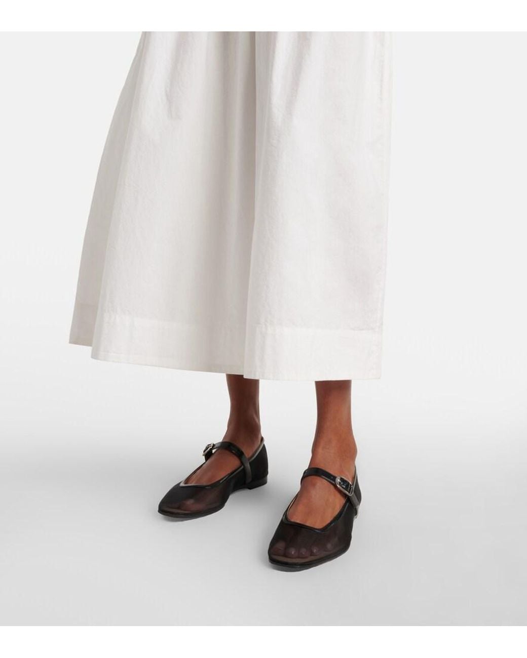 Doen White Leanne Cotton Poplin Midi Dress