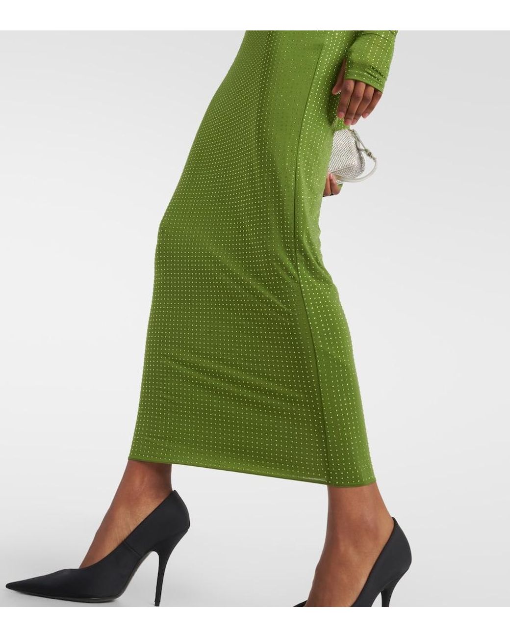 Alex Perry Green Crystal-Embellished Jersey Maxi Dress