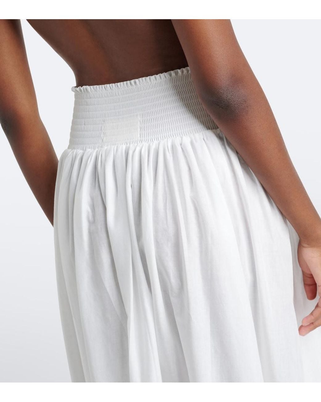 Montce White Millie Cotton Poplin Maxi Skirt