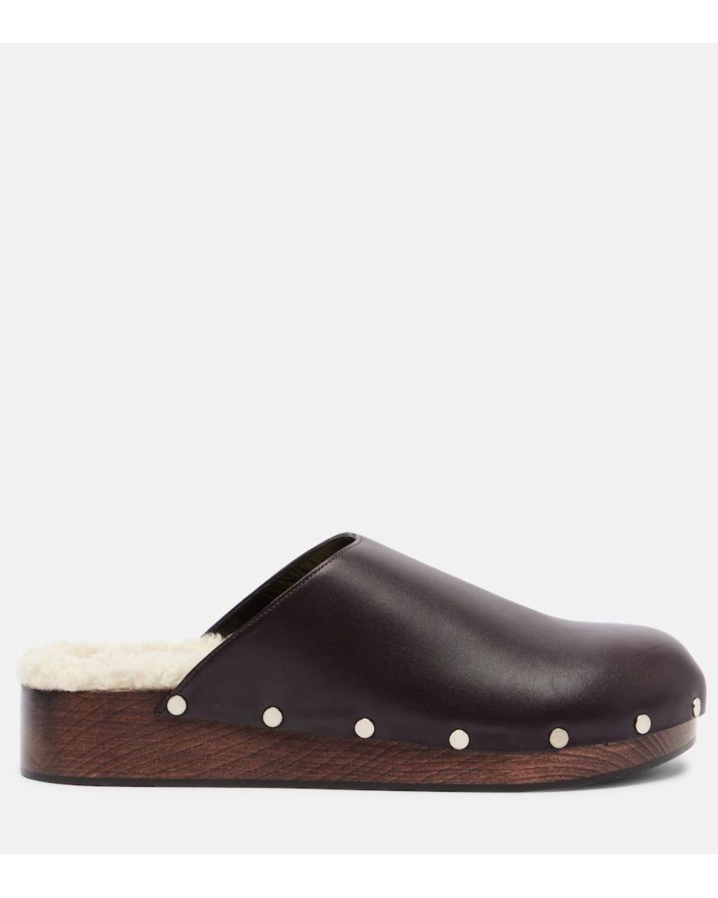 Le Monde Beryl Brown Agnes Studded Leather Mules