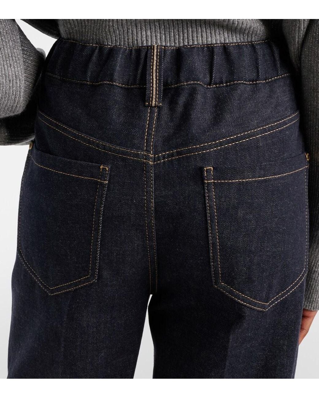 Brunello Cucinelli Blue Wide-Leg Jeans