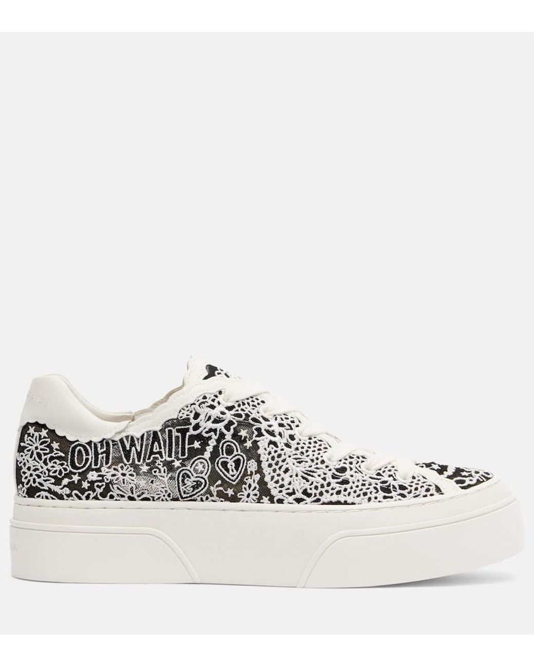 Zimmermann White Pixie Lace Platform Sneakers